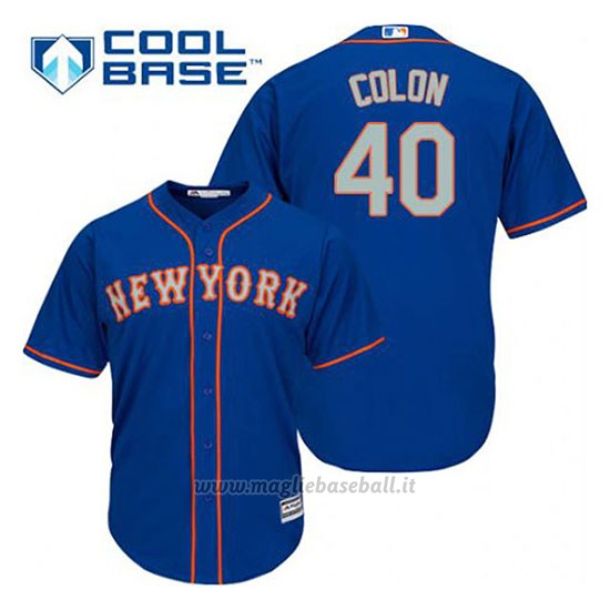 Maglia Baseball Uomo New York Mets Bartolo Colon 40 Blu Alterner Cool Base